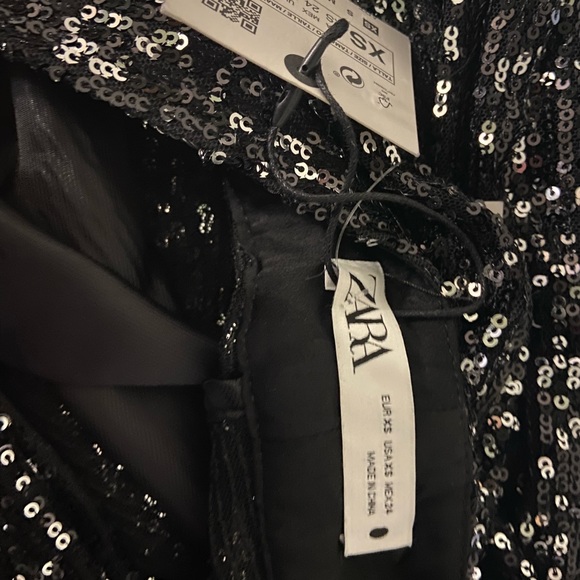 NEW ZARA Black Sequin Pants XS - Picture 13 of 13